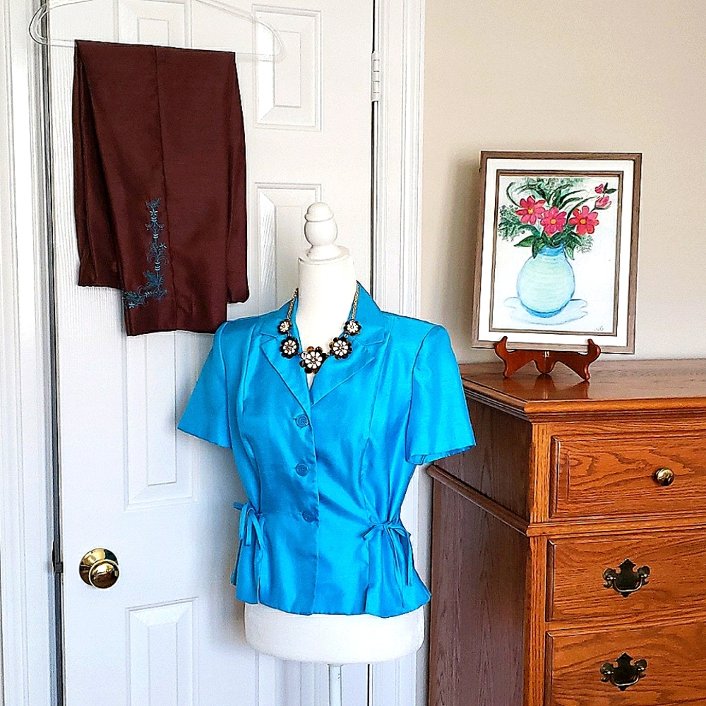 Prophecy Dress Petite Embellished Shiny Pant Set EUC